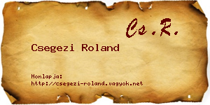 Csegezi Roland névjegykártya